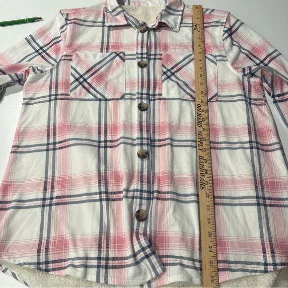 Pink and White Plaid Button-Up Shirt‎ - Picture 13 of 16